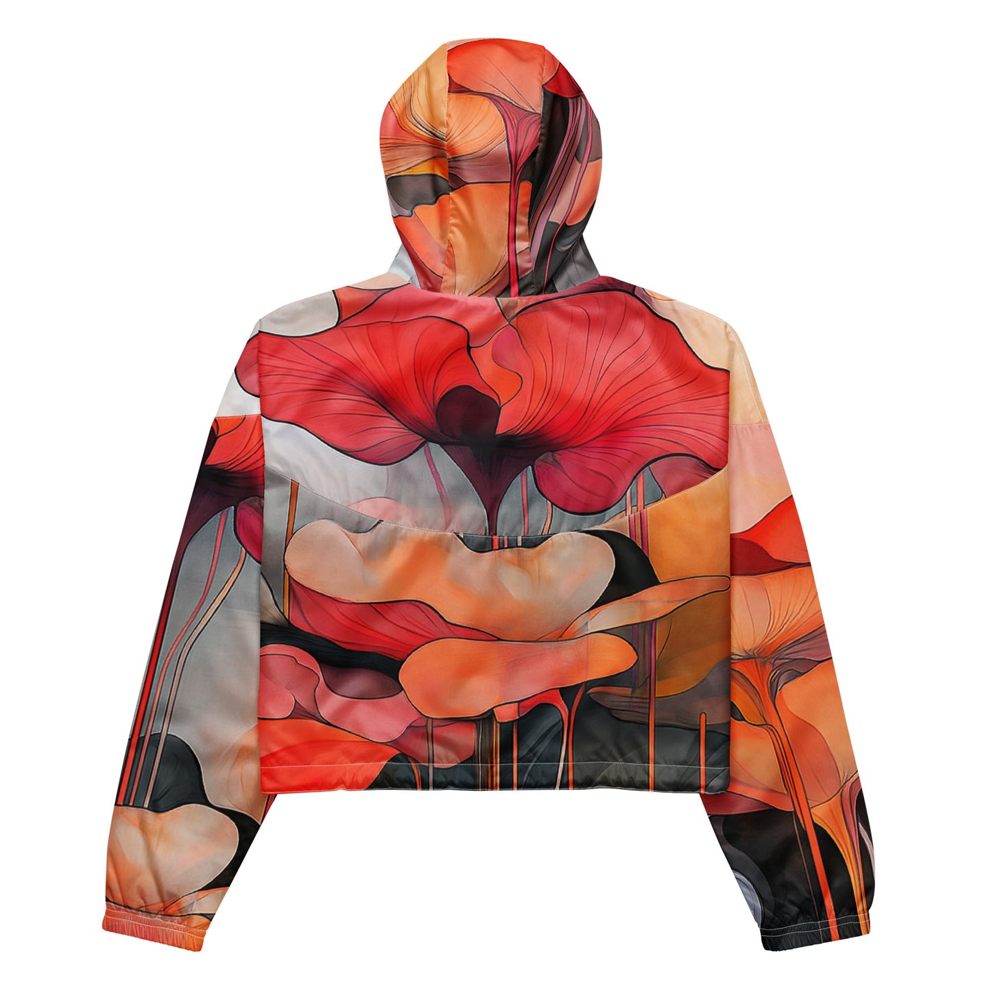 Delicate Bloom - Women’s cropped windbreaker - Art Xtyle