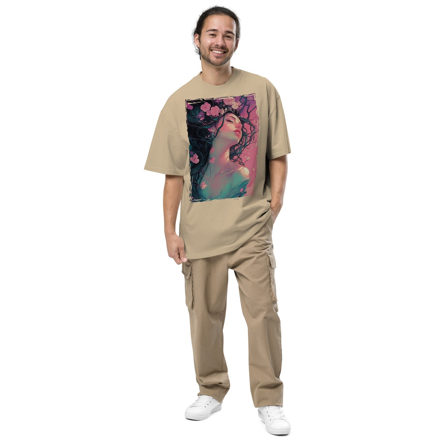 Divine Bloom - Oversized faded t-shirt - Art Xtyle