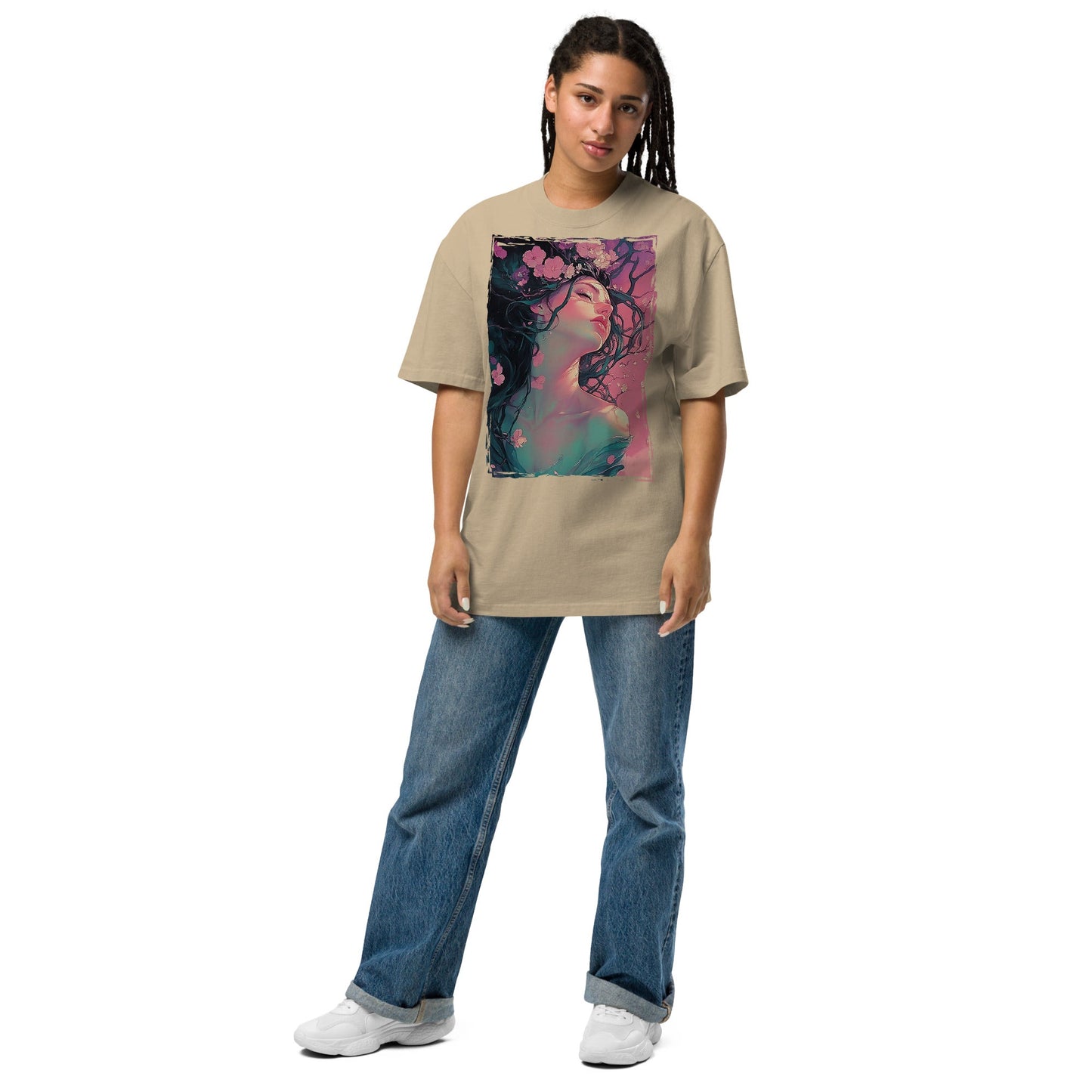 Divine Bloom - Oversized faded t-shirt - Art Xtyle