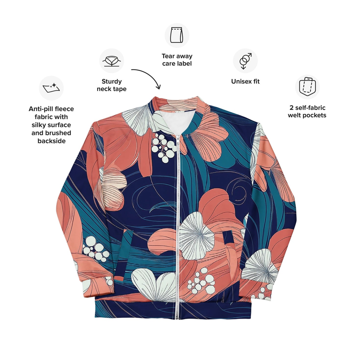 Floral Flow - Unisex Bomber Jacket - Art Xtyle
