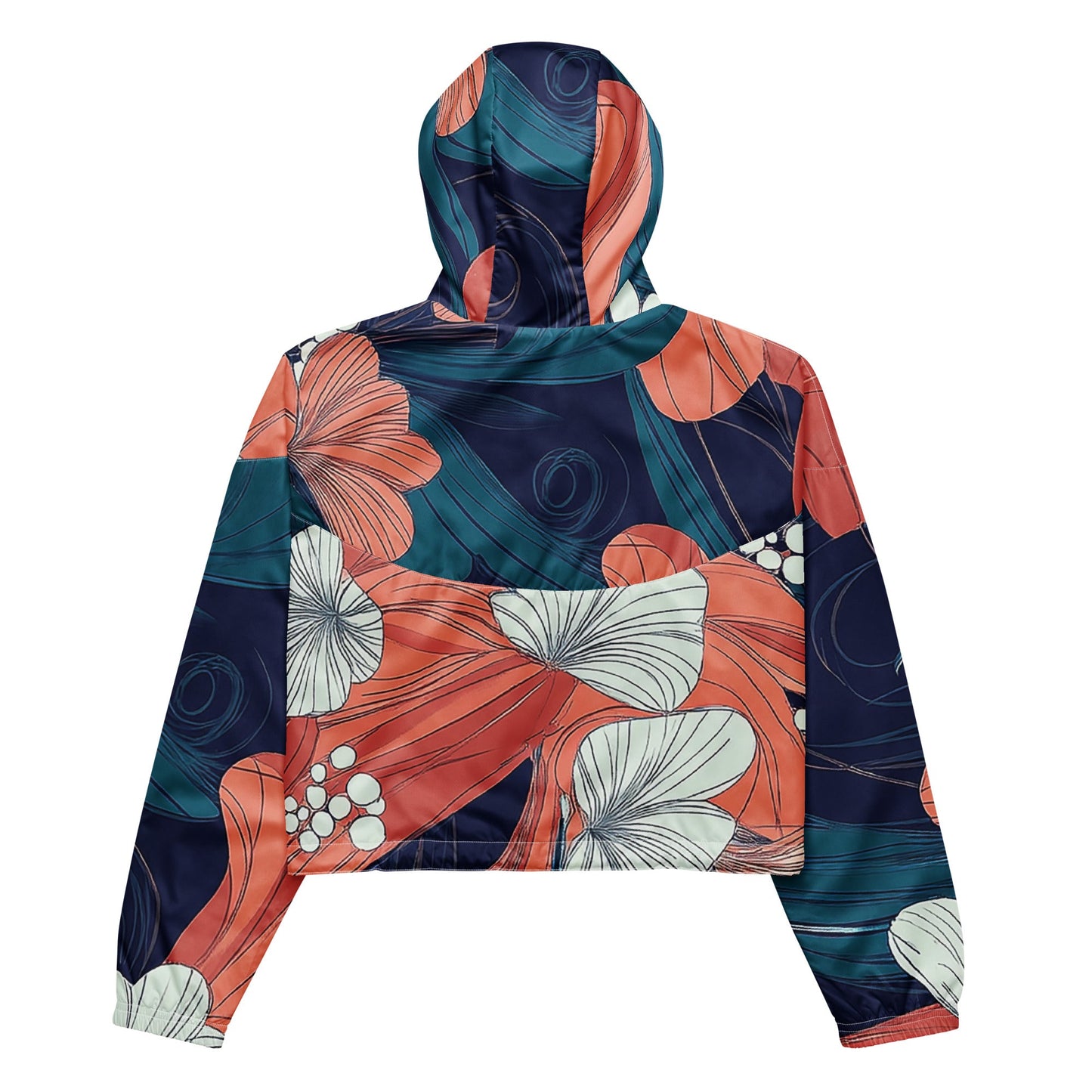 Floral Flow - Women’s cropped windbreaker - Art Xtyle
