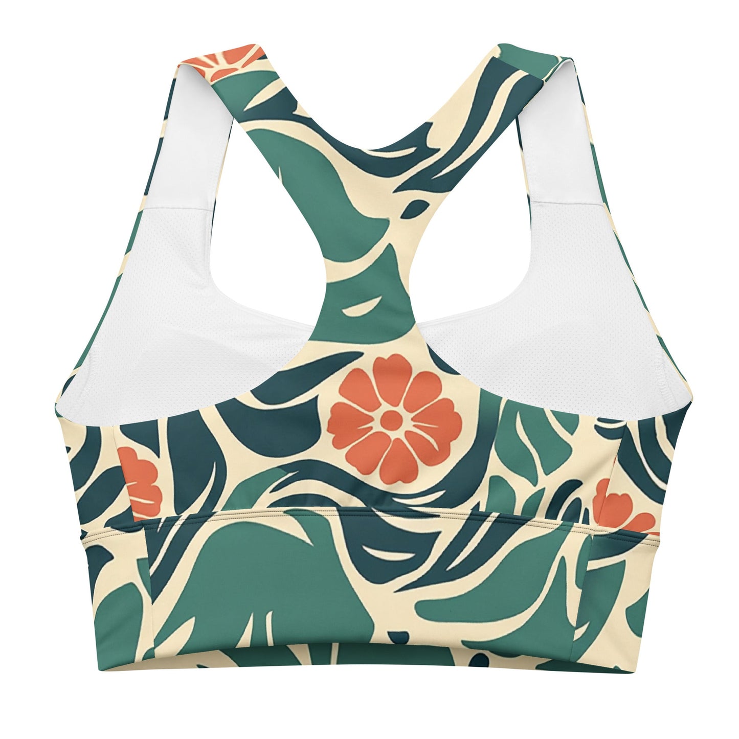 Ocean Blossom - Longline Sports Bra - Art Xtyle