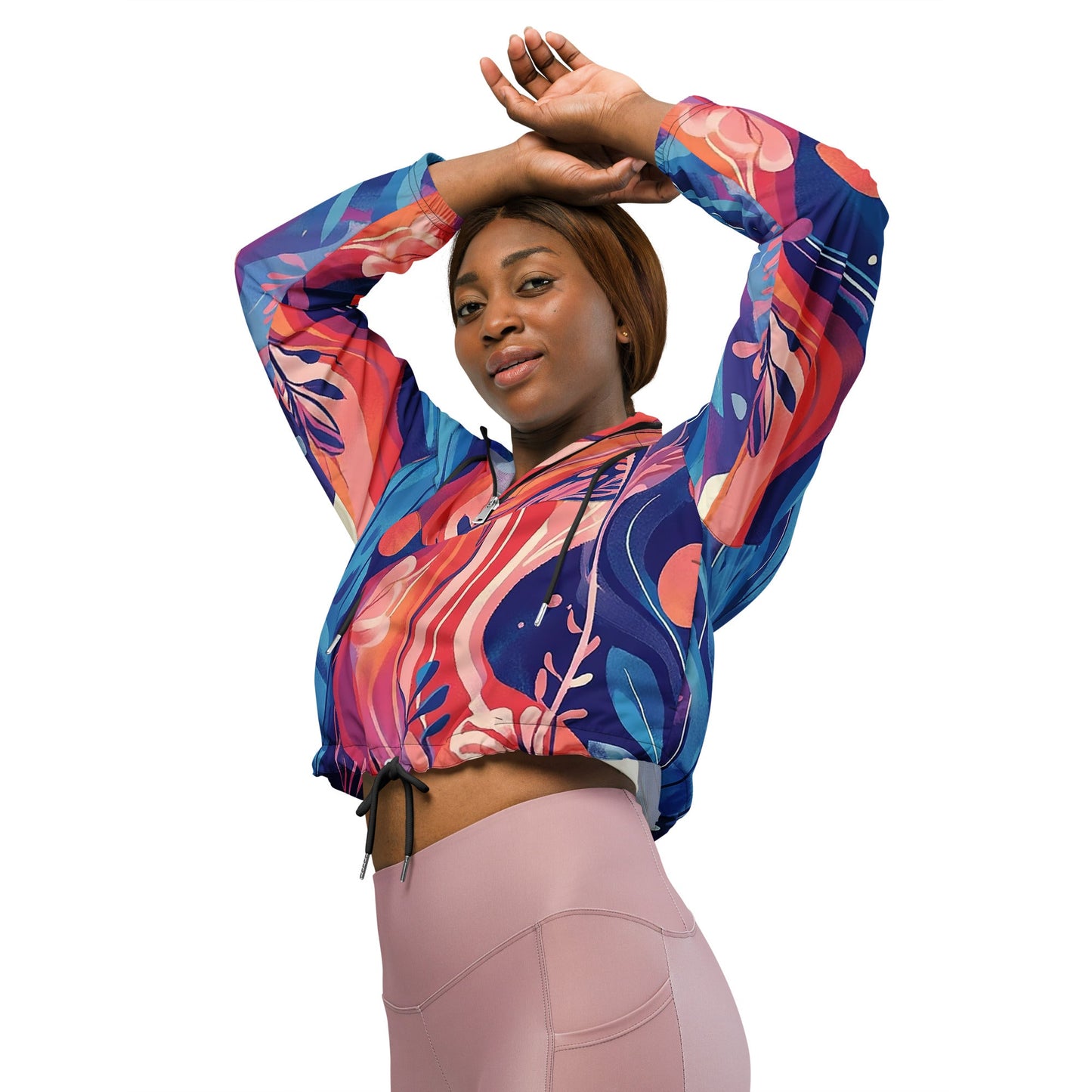 Underwater Garden - Women’s cropped windbreaker - Art Xtyle