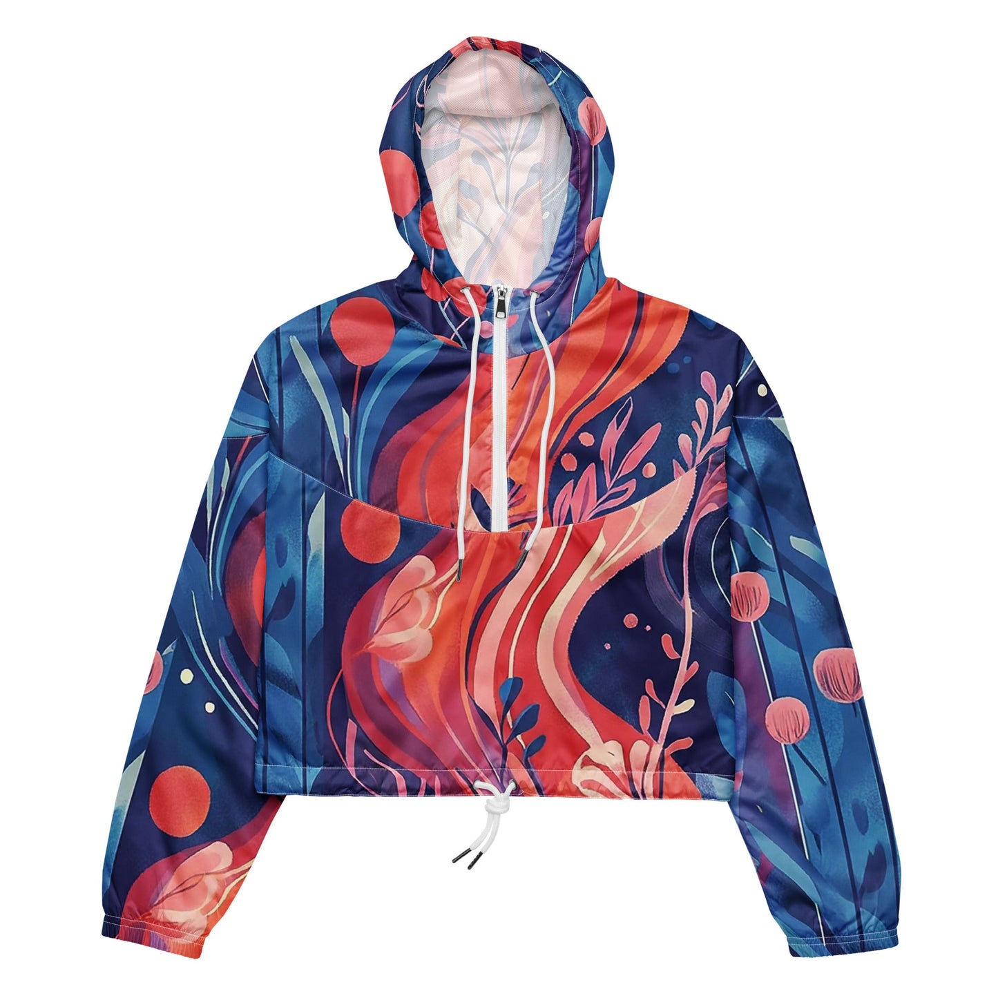 Underwater Garden - Women’s cropped windbreaker - Art Xtyle