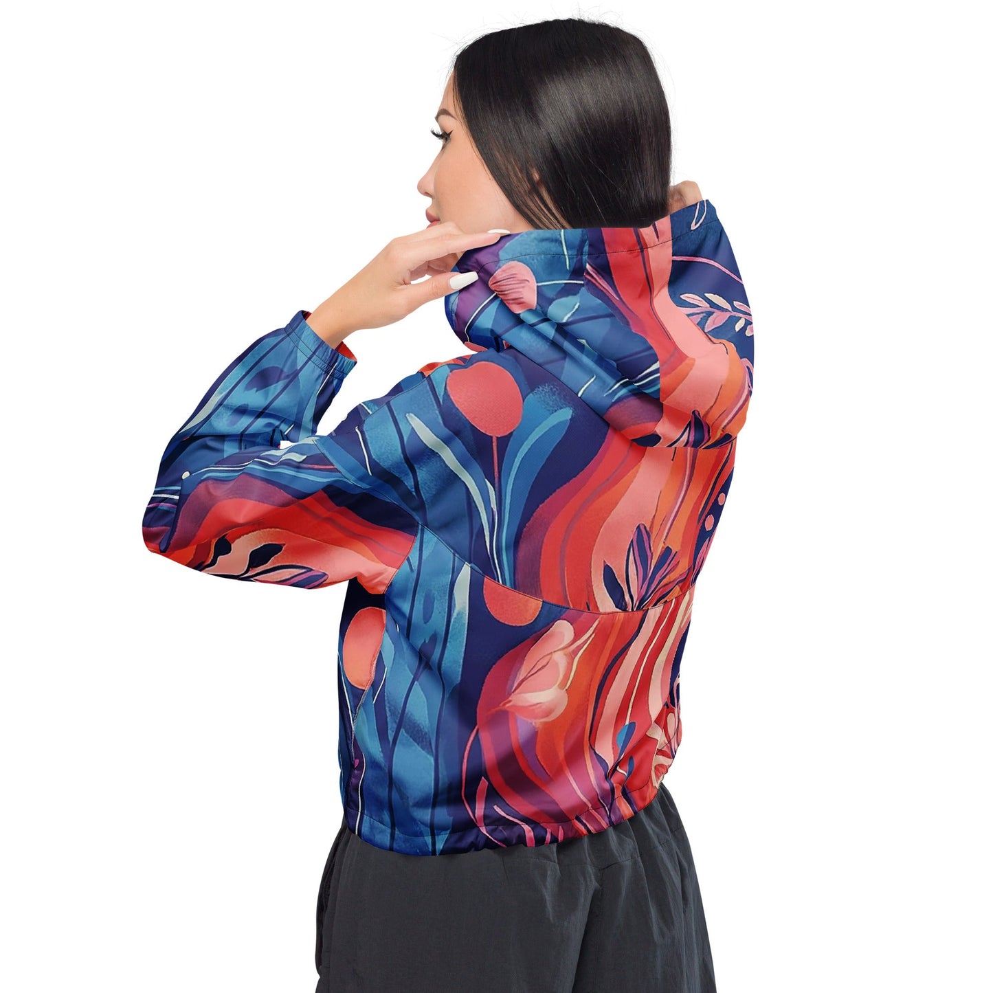 Underwater Garden - Women’s cropped windbreaker - Art Xtyle