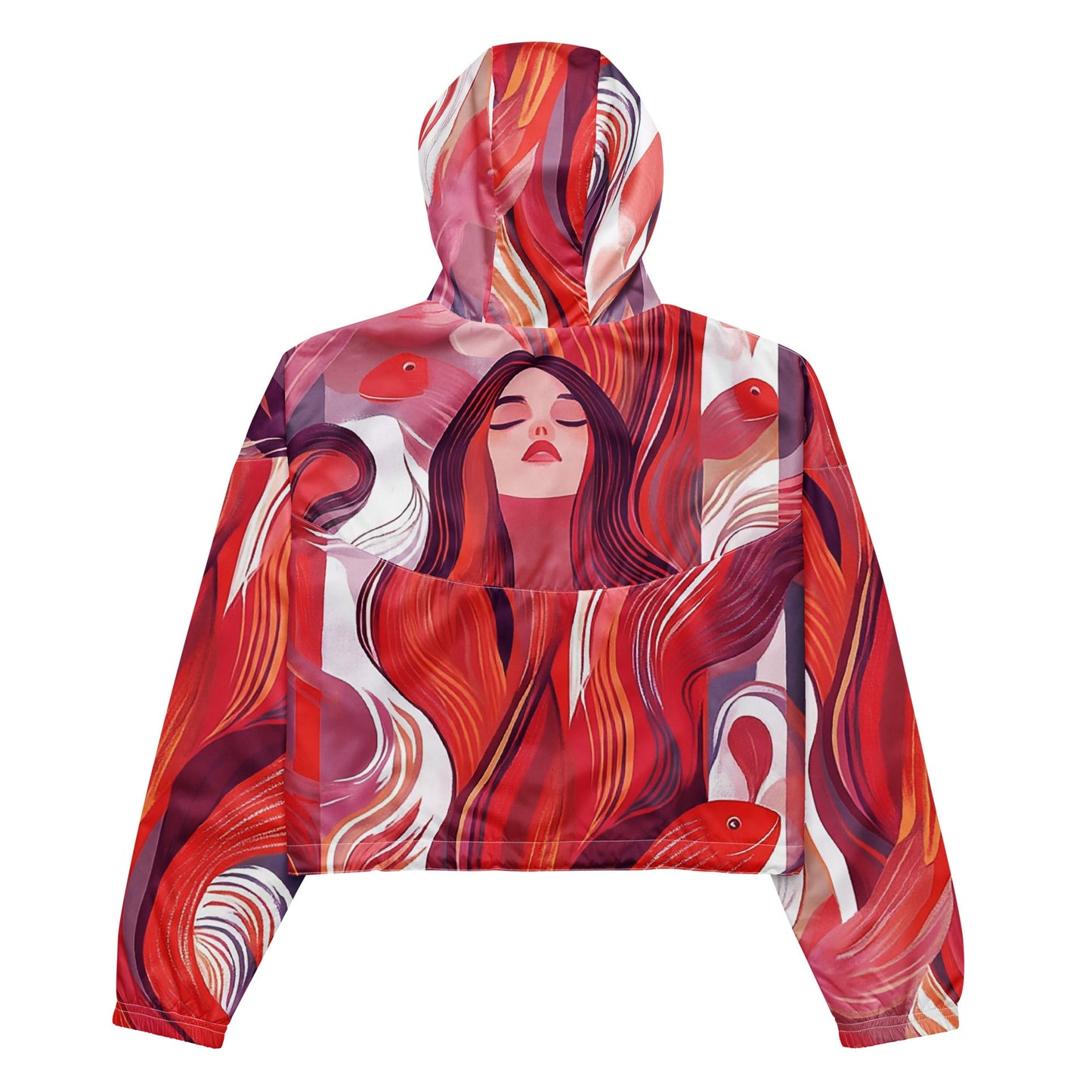 Scarlet Waters - Women’s cropped windbreaker - Art Xtyle
