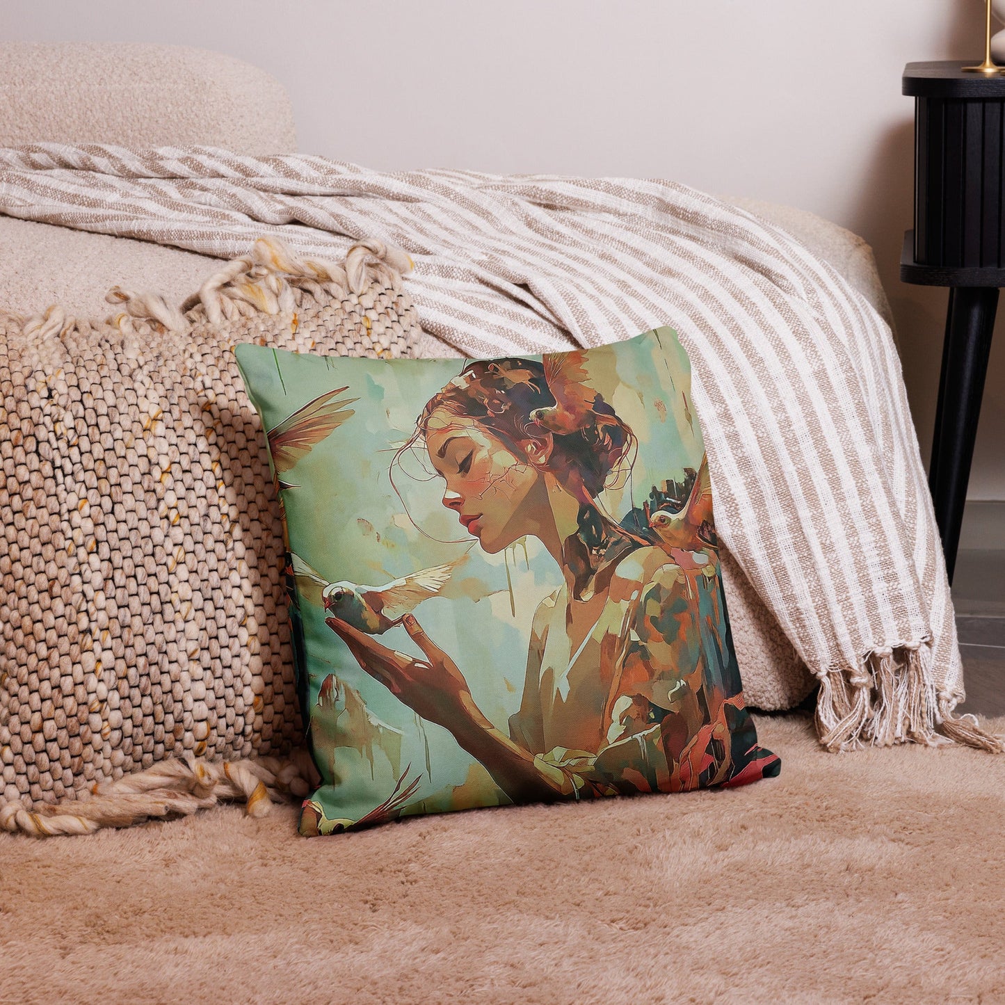 Strokes of Serenity - Premium Pillow - Art Xtyle